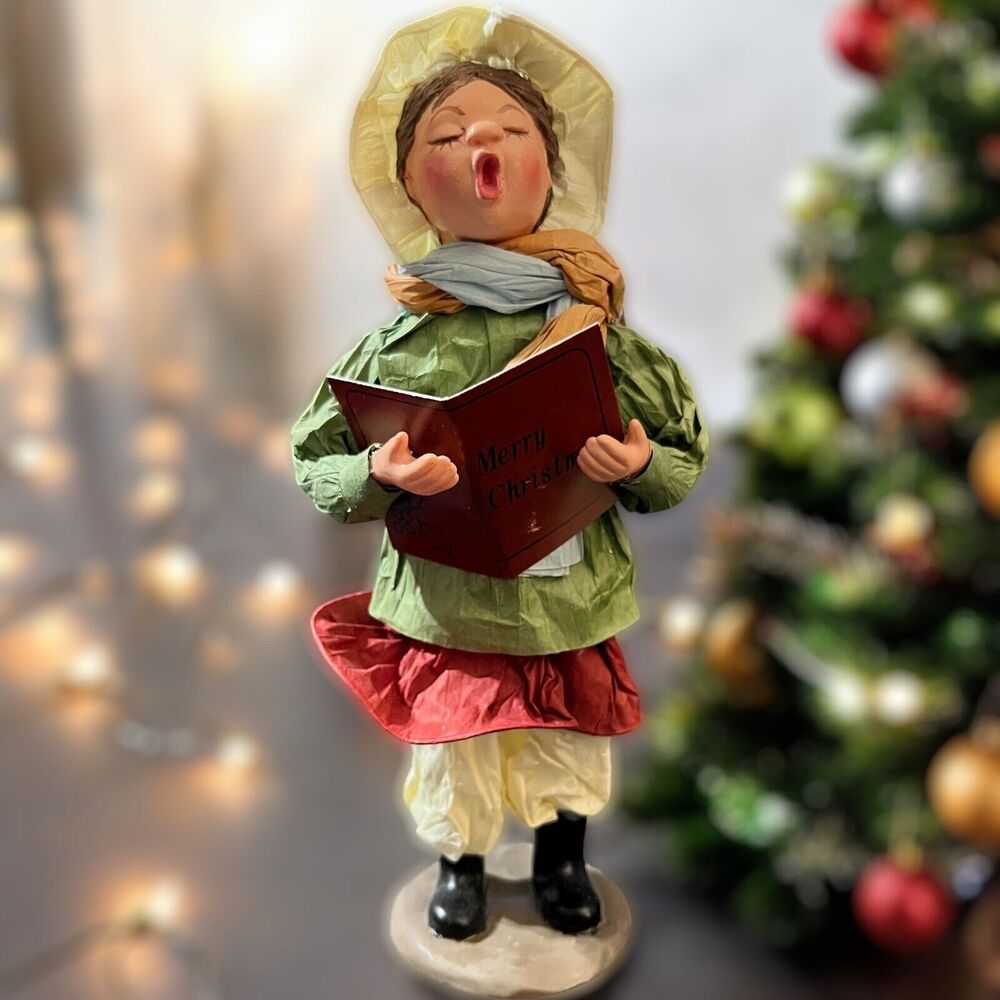 APEX Paper Mache Christmas Carolers Women Lady Dickens Byers Dept Vtg Holiday